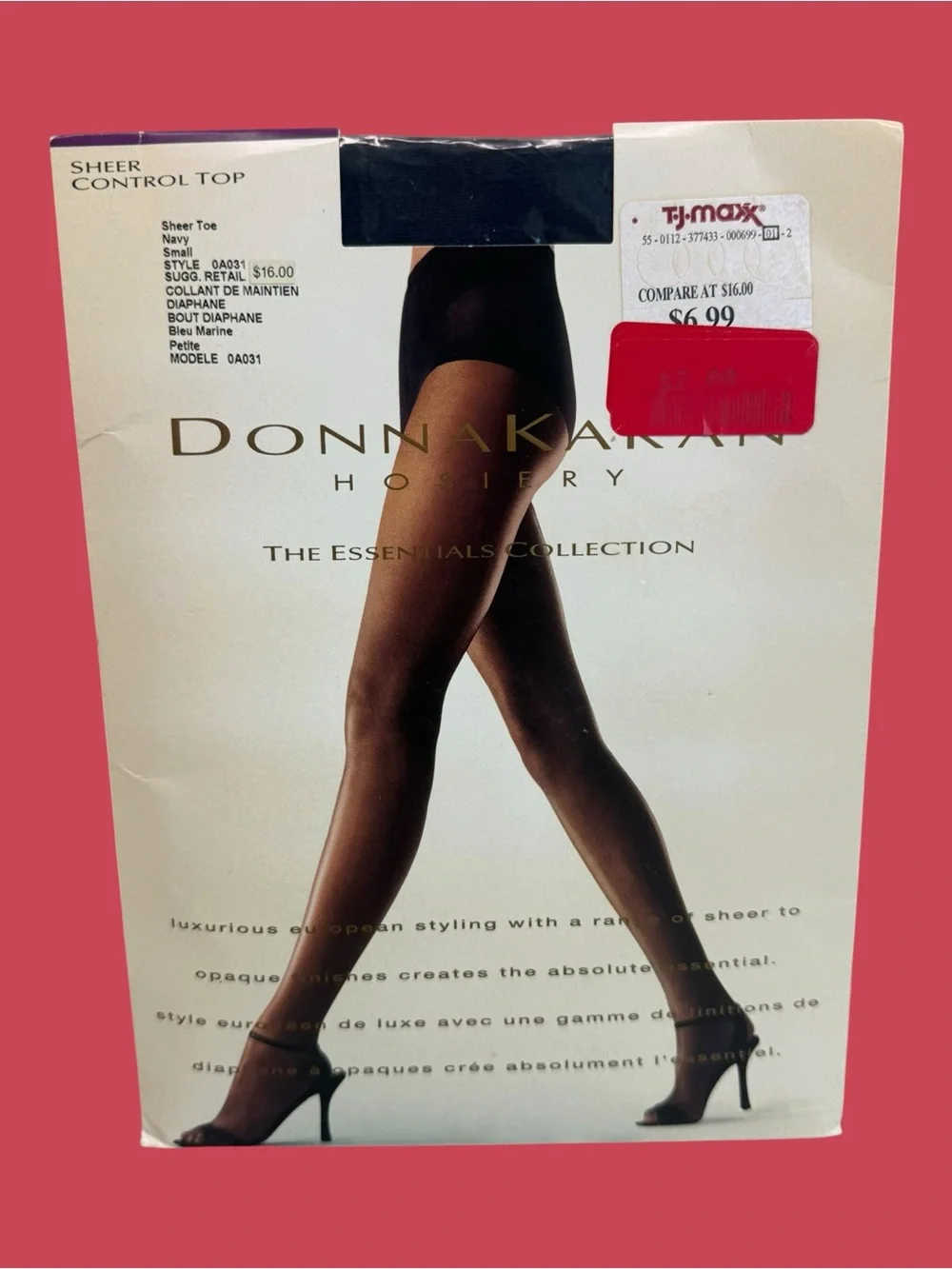Donna Karan Hosiery Essentials Collection Control Top Pantyhose Navy Small 0A031